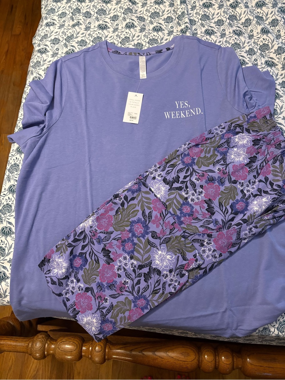 Lane Bryant Lavender ‘YES, WEEKEND.’ Floral Pajama Set
